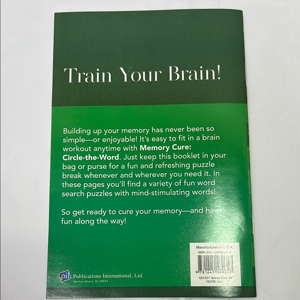 Memory Cure Circle-the-Word Puzzle Book NEW - Picture 2 of 2